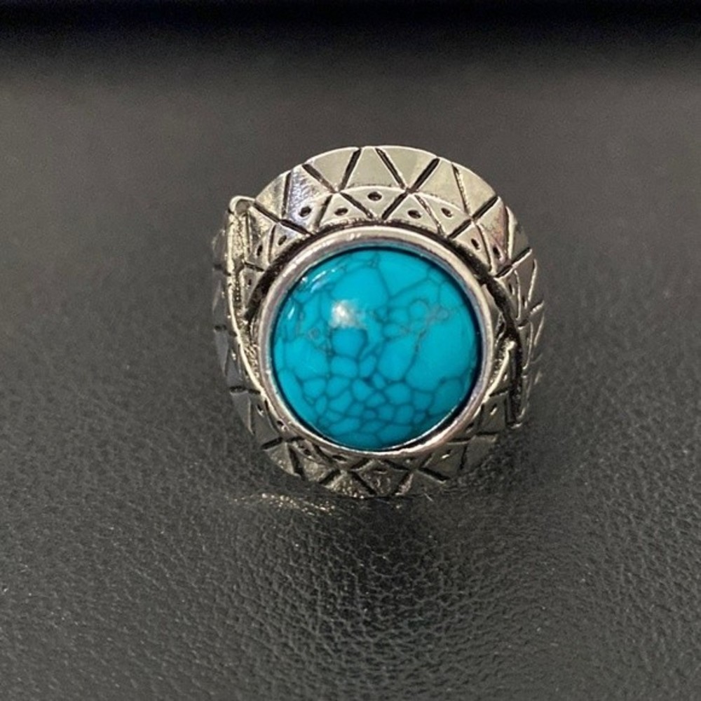 Silver and Turquoise Ring Size 8.75